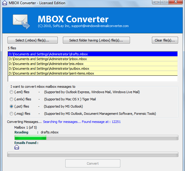 MBOX to Outlook Convert screenshot