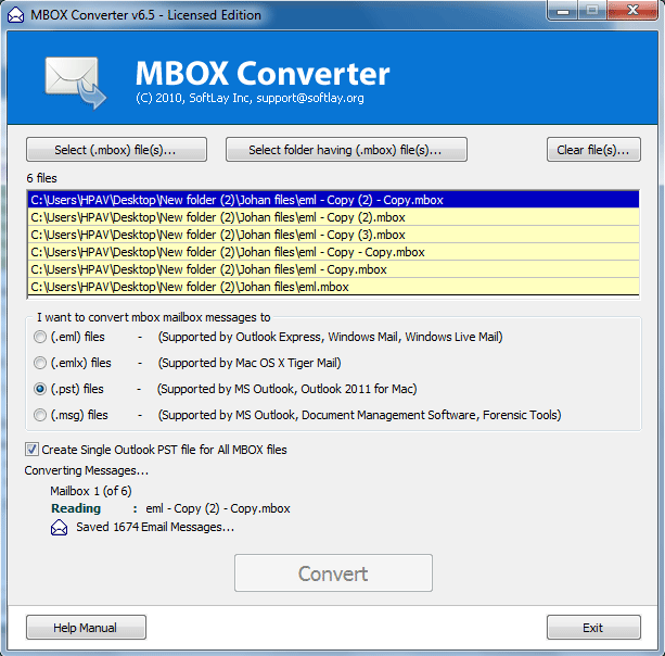 MBOX to Outlook 6.5 full